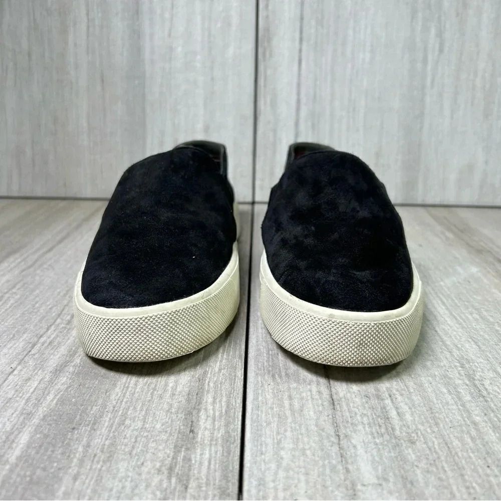 Vince Blair Warren Black Slip On Suede Sneaker Casual Shoes Womens Size 7 EUR 37 - Picture 5 of 10